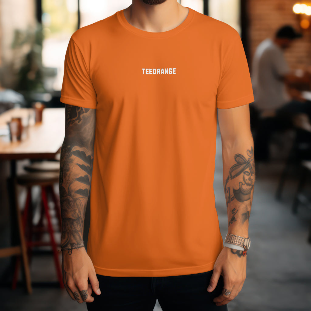 "CREW NECK" Regular Fit T-Shirt - Tee Orange