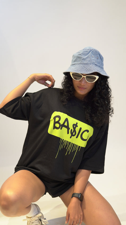 "BASIC" Unisex Oversized T-Shirt French Terry 280 GSM - Tee Orange